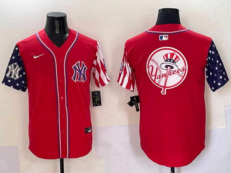 Men New York Yankees Blank Red a generation of national flags Jointly Name 2025 Nike MLB Jersey style 38->new york yankees->MLB Jersey